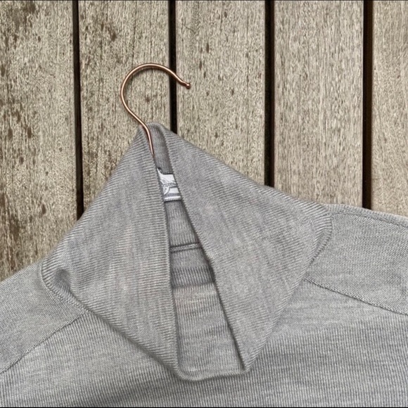 LULULEMON Grey Knit Cowl Neck Bell Sleeve Sweater - Picture 4 of 5